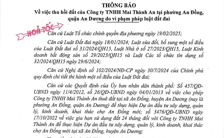 Hải Phòng thu hồi hơn 10.000m2 đất dự án chợ An Đồng bỏ hoang hơn 10 năm