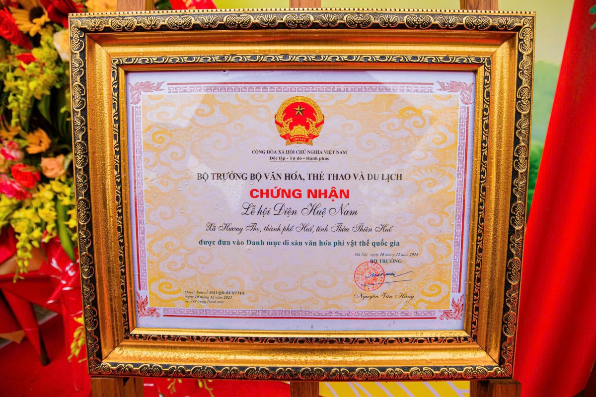 Huế: Lễ hội Điện Huệ Nam được chính thức công nhận Di sản văn hóa phi vật thể quốc gia