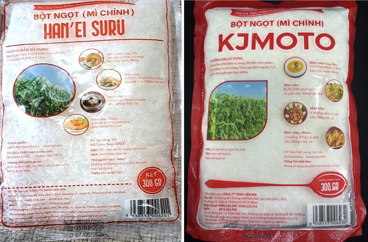 Tạm dừng lưu thông hàng hóa đối với bột ngọt KJMOTO và HAN'EI SURU xuất xứ Trung Quốc