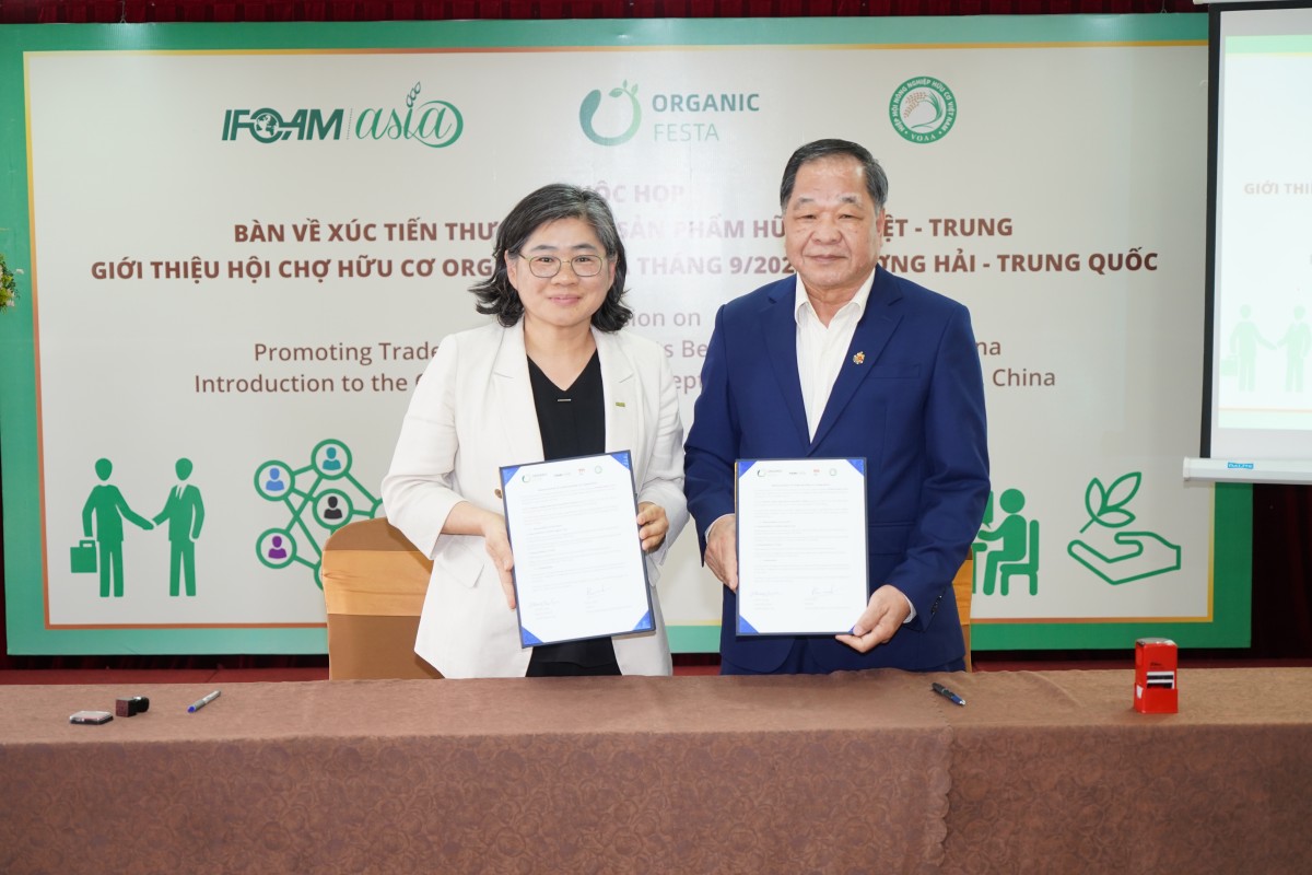 Hiệp hội Nông nghiệp Hữu cơ Việt Nam (VOAA) đã ký biên bản ghi nhớ với Organic Festa Asia về việc tham dự Hội chợ Organic Festa Asia Thượng Hải 2025.