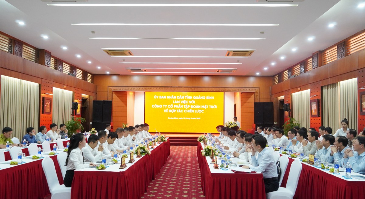 Quảng Bình ký kết bản ghi nhớ hợp tác chiến lược với Công ty CP Tập đoàn Mặt Trời