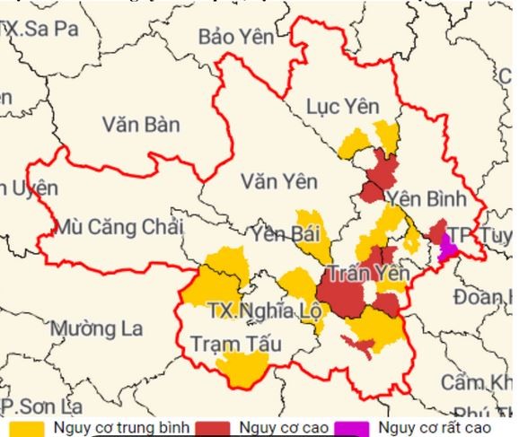 Cảnh báo  sạt lở đất, lũ ống, lũ quét, ngập lụt cục bộ trên địa bàn tỉnh Yên Bái