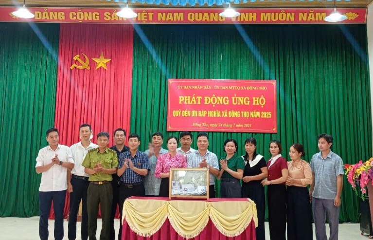 Xã Đông Thọ - tỉnh Tuyên Quang phát động ủng hộ quỹ “Đền ơn đáp nghĩa” năm 2025