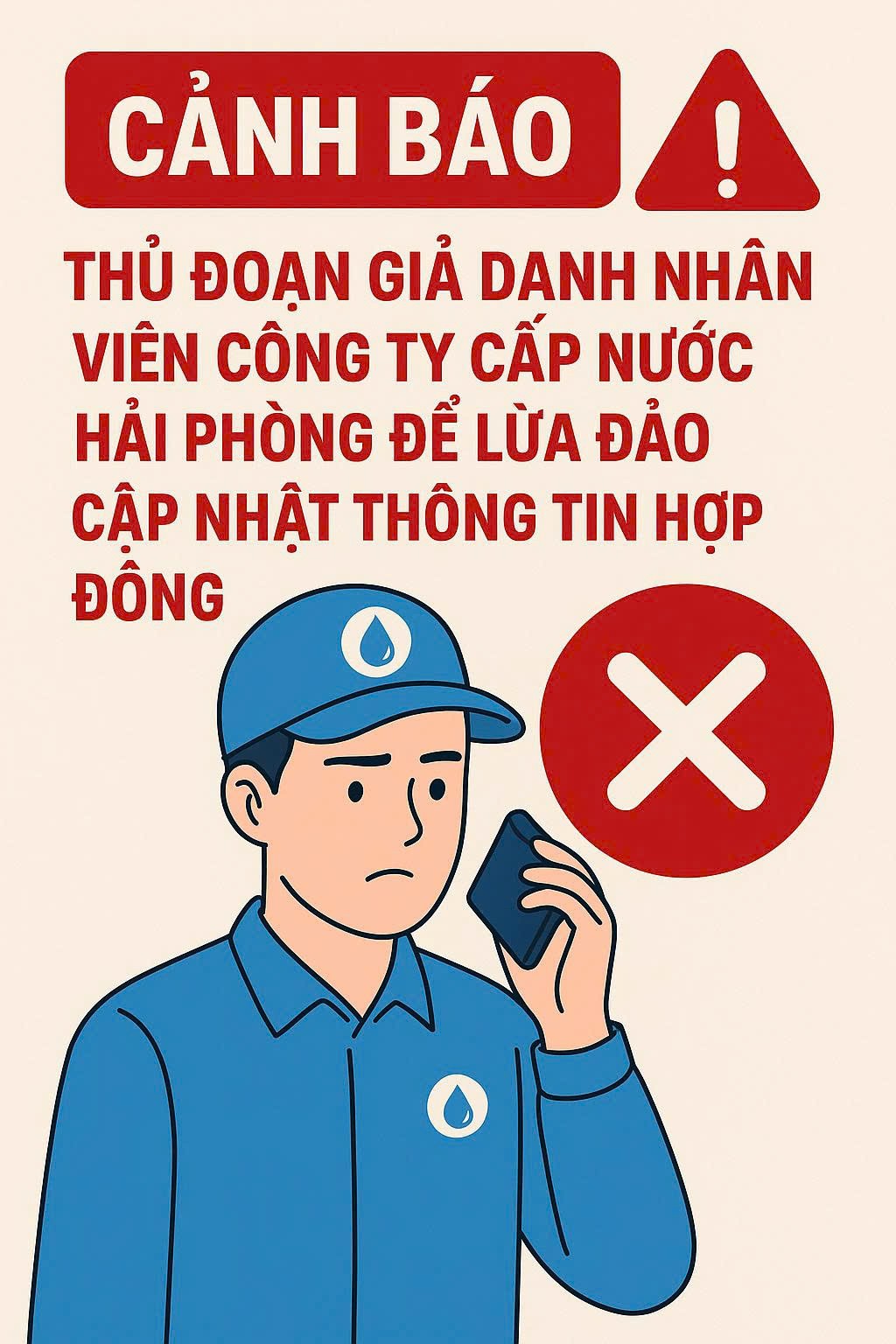 Cảnh báo về hình thức lừa đảo mới thông qua việc giả danh Công ty Cấp nước Hải Phòng