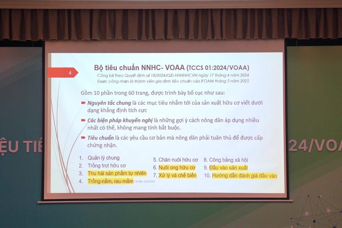 Hội nghị kết nối hội viên VOAA: Giới thiệu tiêu chuẩn VOAA được IFOAM công nhận