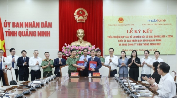 Tỉnh Quảng Ninh và Tổng Công ty Viễn thông MobiFone ký kết thỏa thuận hợp tác về chuyển đổi số