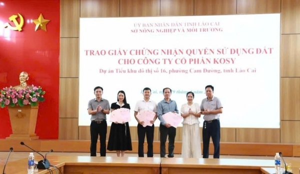 Lào Cai: Cấp giấy chứng nhận quyền sử dụng đất cho dự án đô thị do Kosy đầu tư