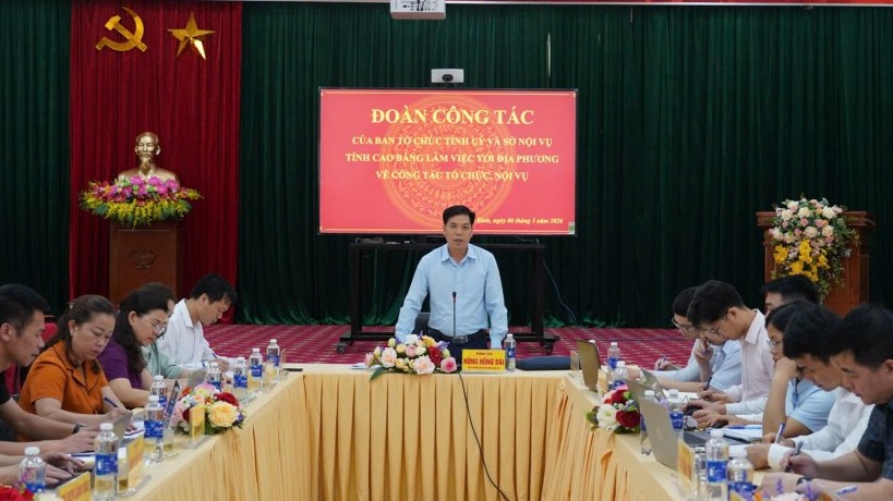 Cao Bằng: Đoàn công tác của tỉnh làm việc với các xã về công tác tổ chức, nội vụ
