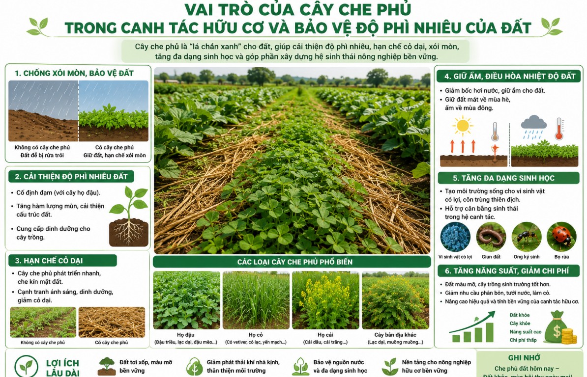 vai tro cua cay che phu trong canh tac huu co va bao ve do phi nhieu cua dat