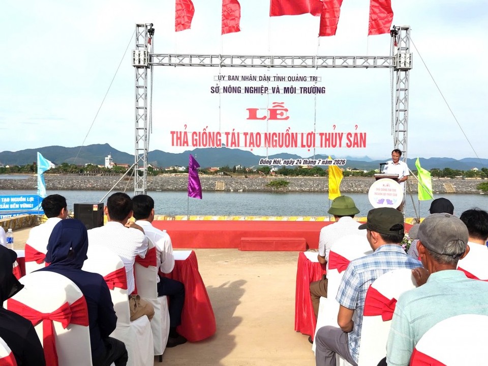 Quảng Trị: Tổ chức thả giống tái tạo nguồn lợi thủy sản năm 2026