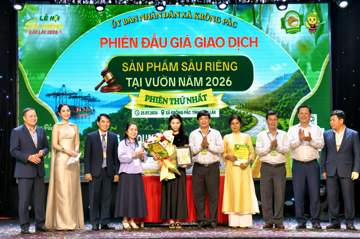 Đắk Lắk lần đầu tiên tổ chức phiên đấu giá giao dịch thành công lô sầu riêng gần 24 tỷ
