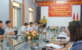 Ban Chỉ đạo 1136 tỉnh Đăk Lăk làm việc với xã Ea Kar về xây dựng cơ sở dữ liệu đất đai