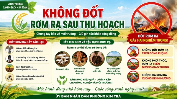 Tp. Huế: Xây dựng không gian xanh ở Kim Trà - Không đốt rơm rạ sau thu hoạch