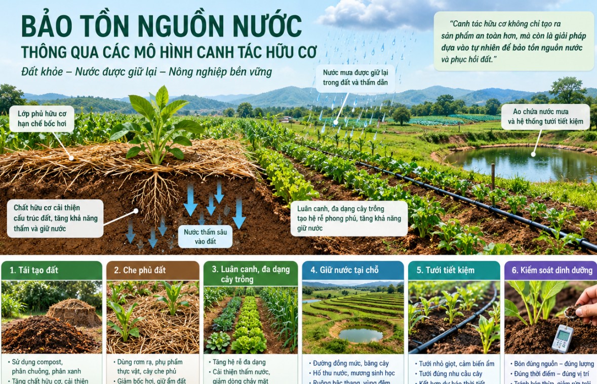 Bảo tồn nguồn nước thông qua các mô hình canh tác hữu cơ: Luận giải dưới góc nhìn chuyên gia