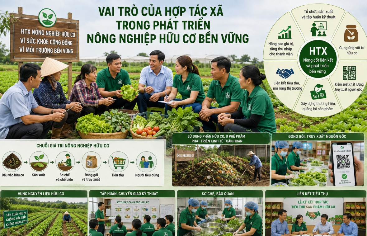 Vai trò của Hợp tác xã trong phát triển nông nghiệp hữu cơ bền vững