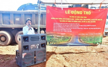 Lâm Đồng: Động thổ xây dựng tuyến đường giao thông liên xã Nâm N’Jang - Trường Xuân - Đắk N’Drung (cũ)